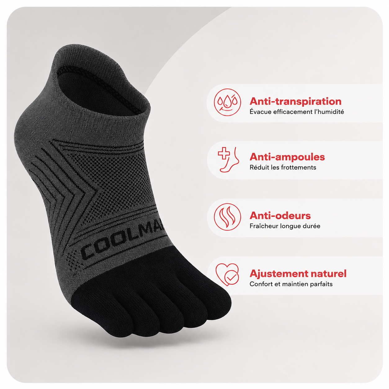 PureStride™ | Chaussettes technologie Coolmax anti ampoules